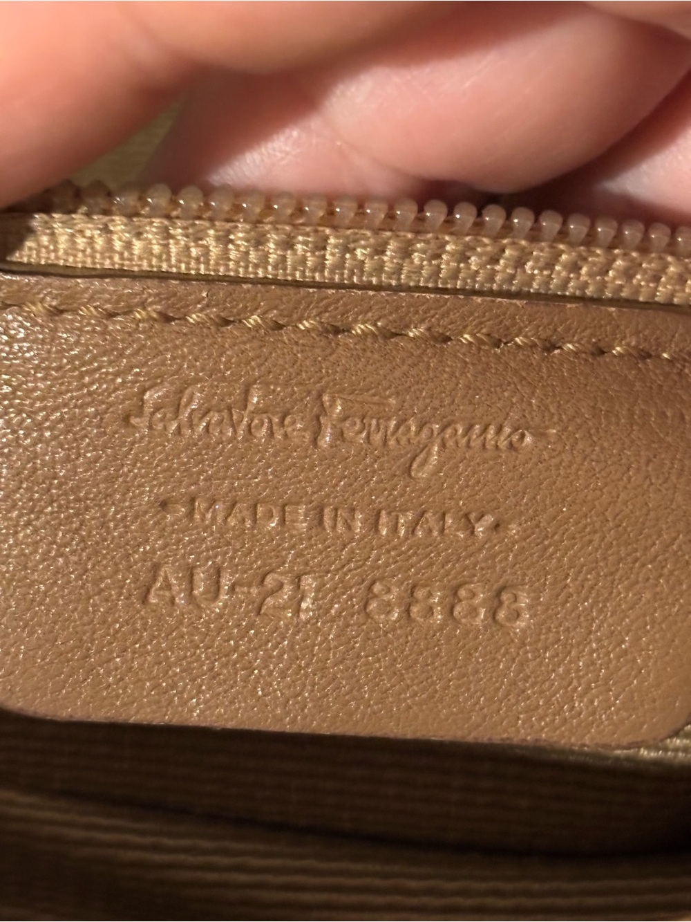 Salvatore Ferragamo Beige and Brown Monogram Crossbody Shoulder Bag - Picture 10 of 10